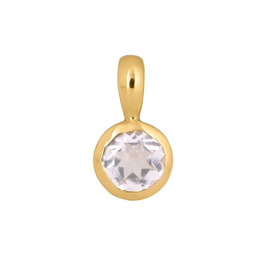 Gold Topaz Birthstone Charm for April