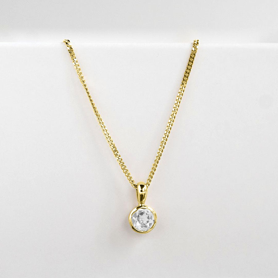 White Topaz Birthstone Charm pendant