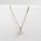 White Gold White Topaz Birthstone Charm Pendant