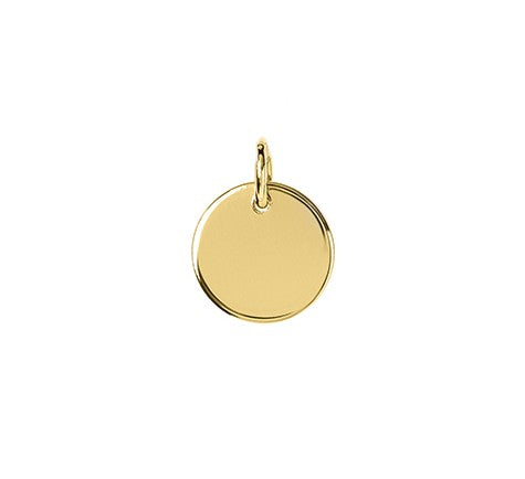 Petit disque de 10 mm en argent ou en or (chaîne non incluse)