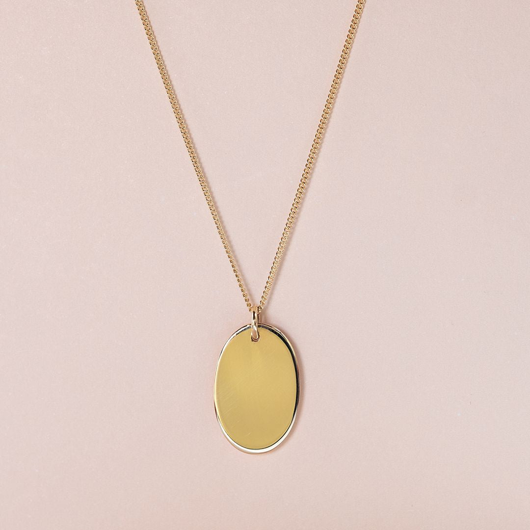 9ct Gold Oval Pendant (Chain not Included)