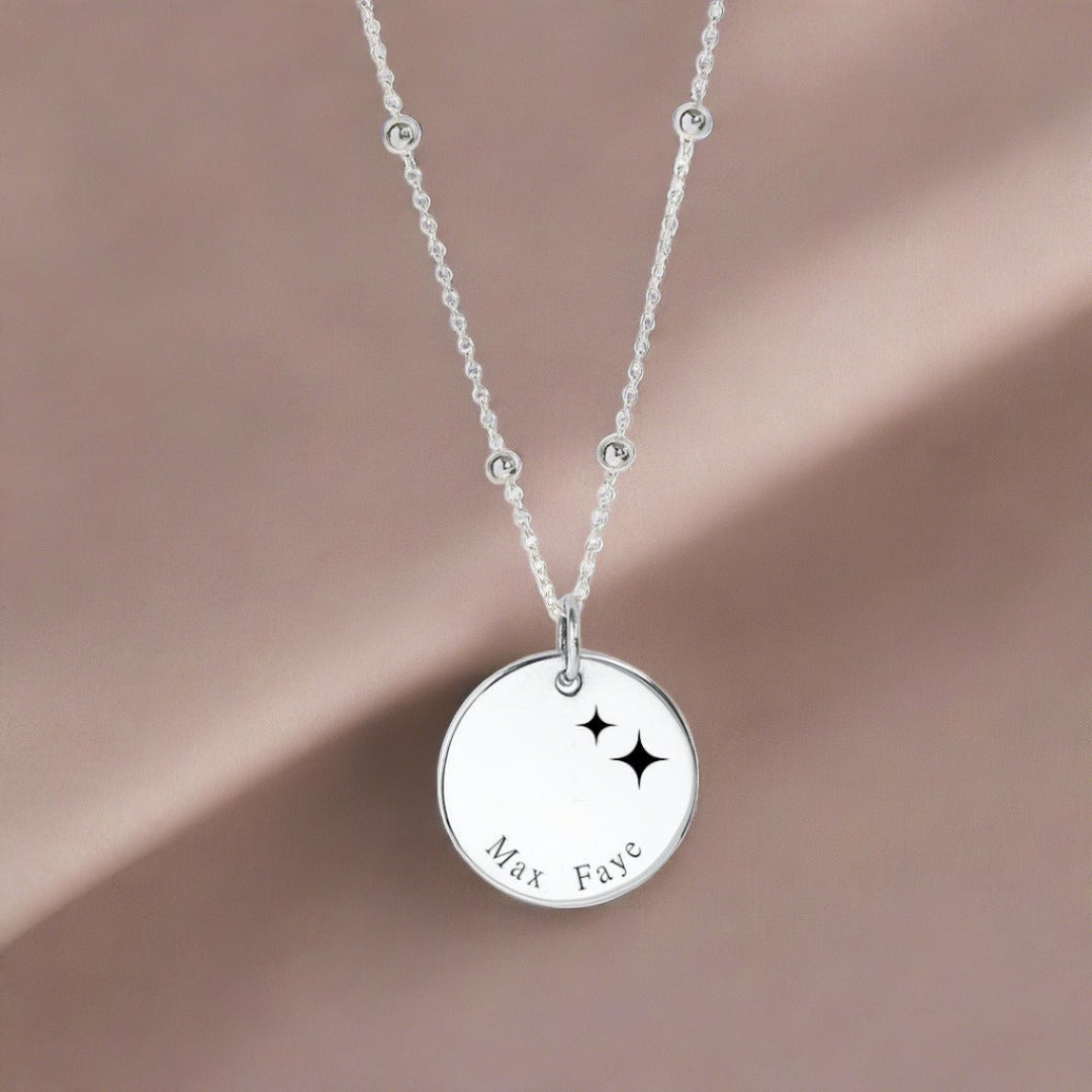 Children's Name Necklace with stars - Two names