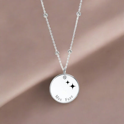 Children's Name Necklace with stars - Two names