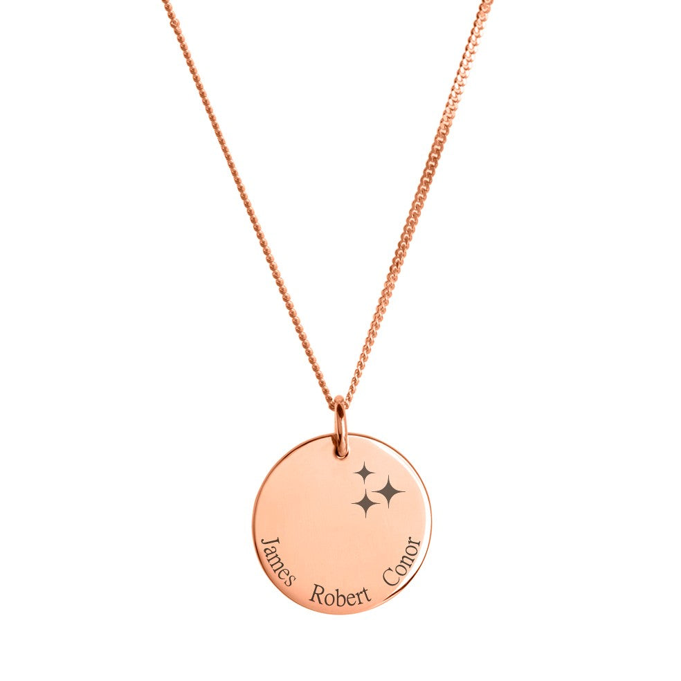 Collier prénom enfant étoiles - Trois prénoms