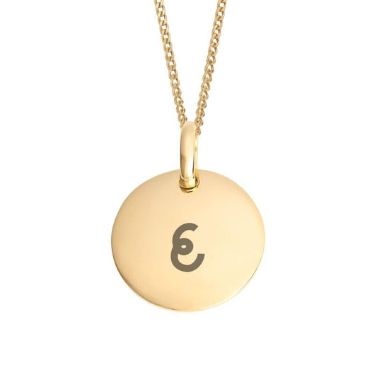 Gold plated disc with initial E