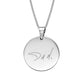 Collier écriture manuscrite d'un être cher sur un disque