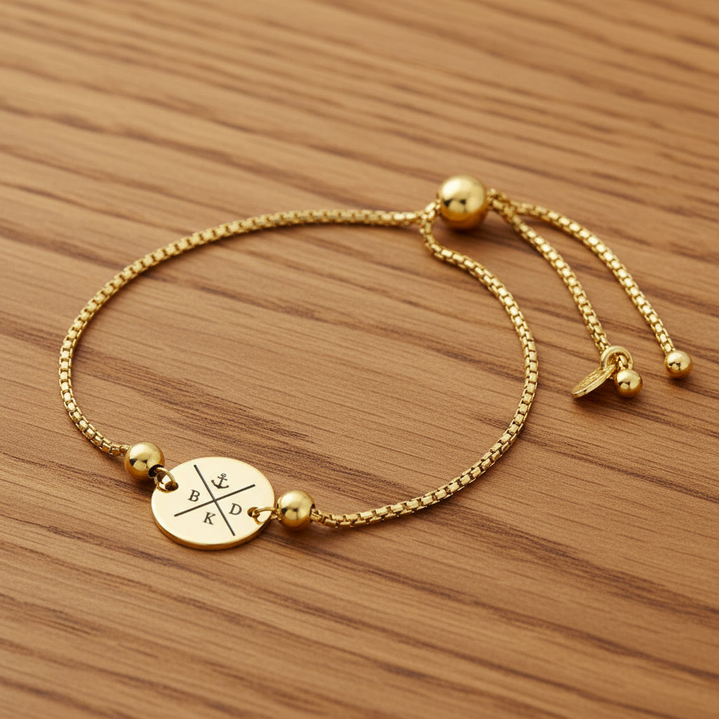 Gold bracelet with initials