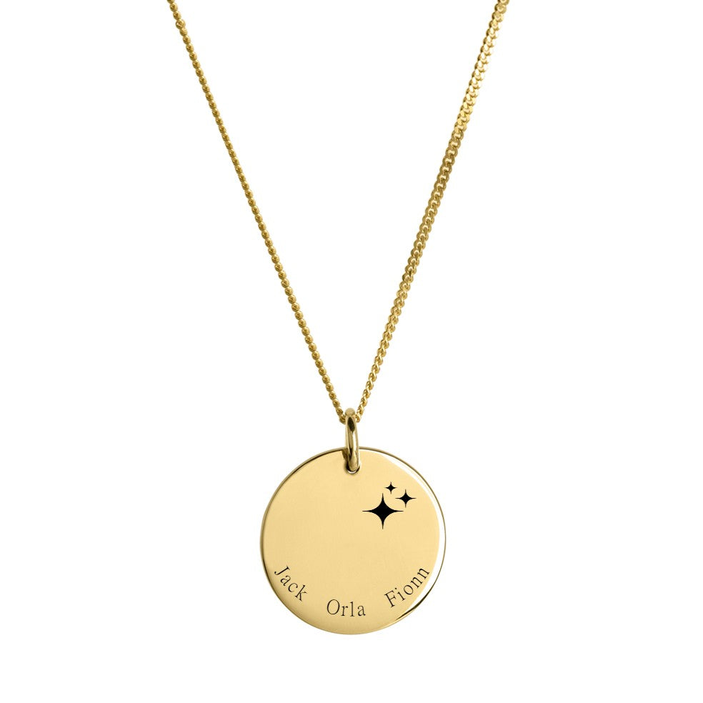 Children's Name Necklace with stars - Three names