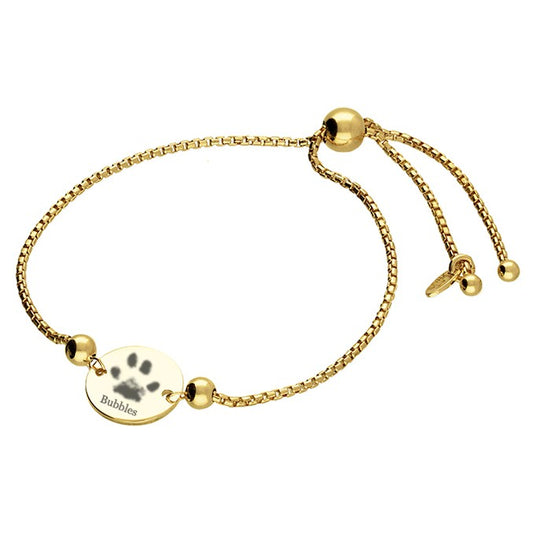 Pawprint Disc Bracelet in Silver or Gold