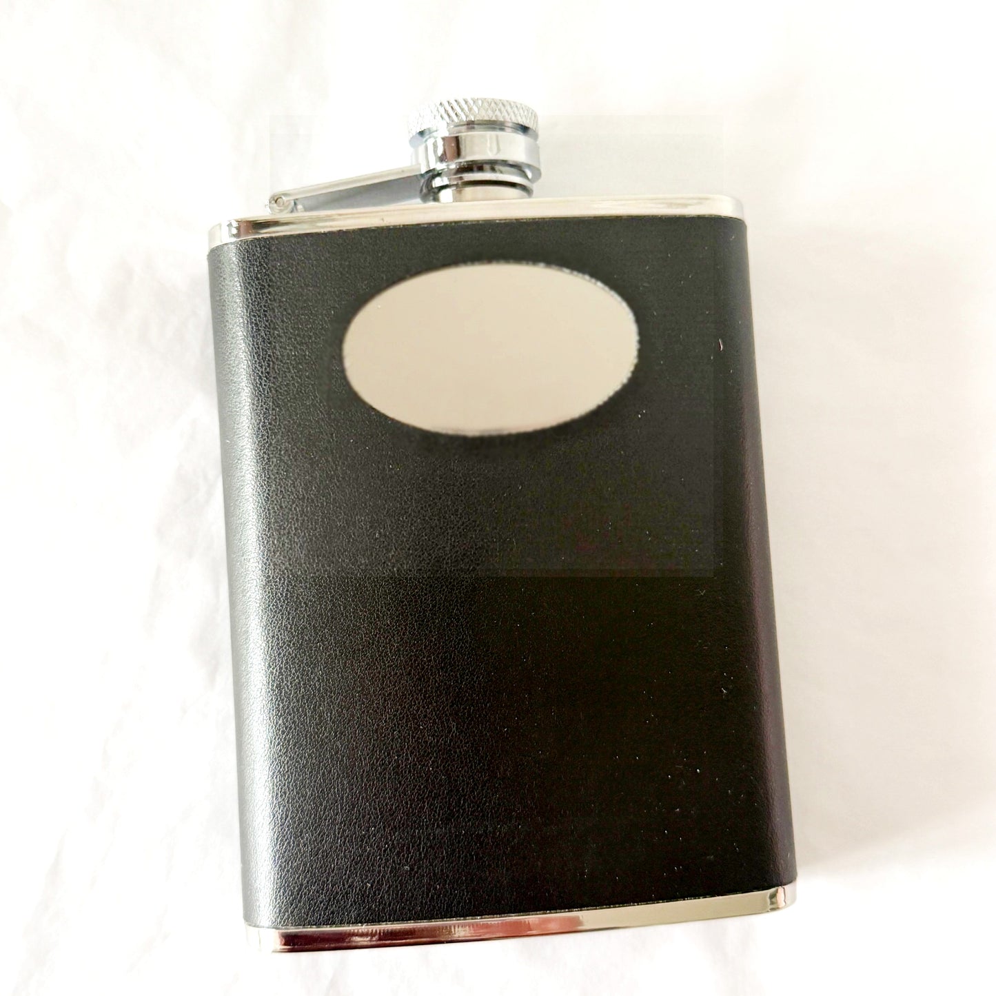 Stainless Steel Hip Flask with Leather