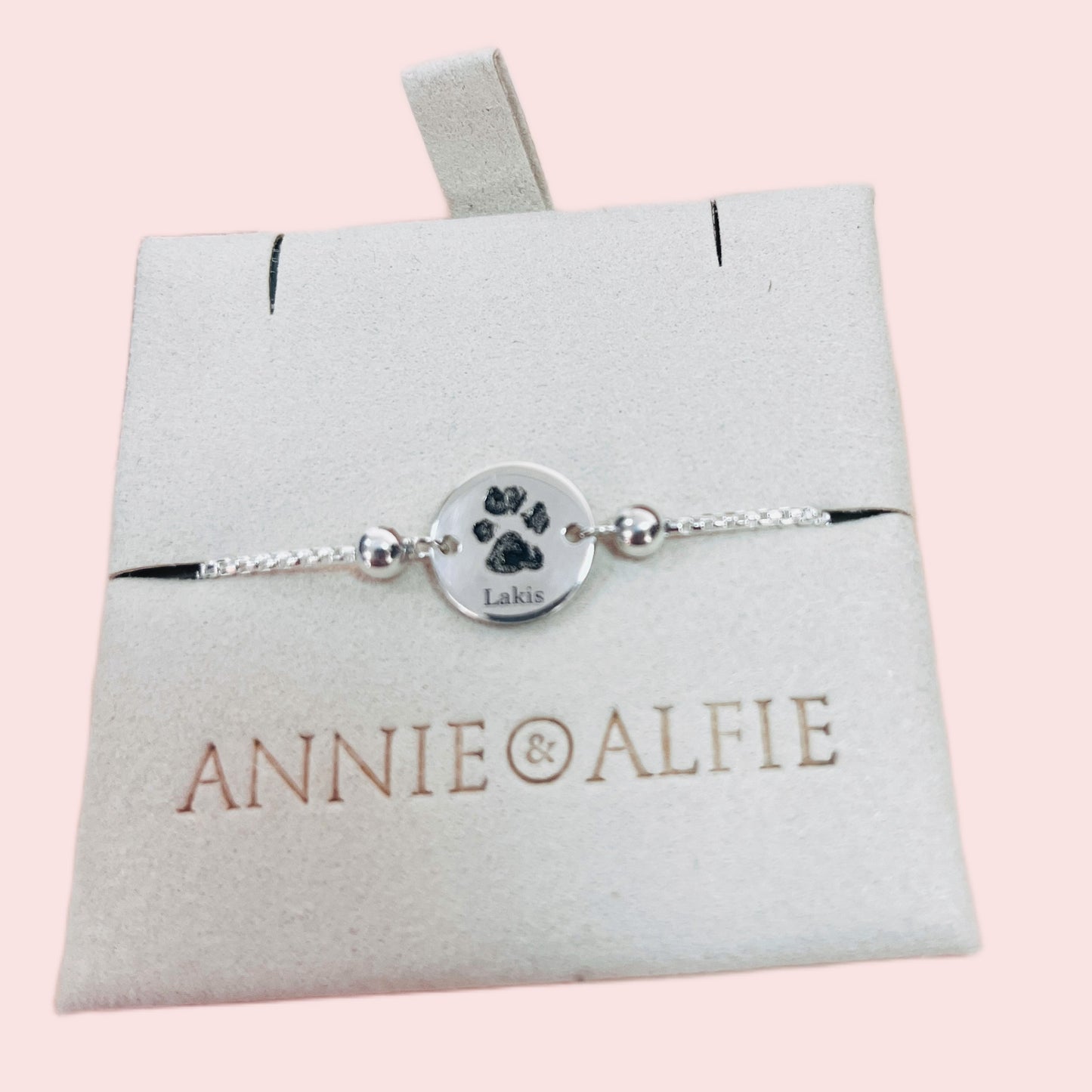 Pawprint Disc Bracelet in Silver or Gold