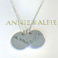 Children's Handwriting on Necklace