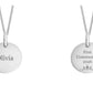 Collier Intial Communion disque 10mm - disponible en Argent ou Or