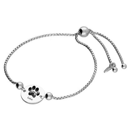 Pawprint Disc Bracelet in Sterling Silver