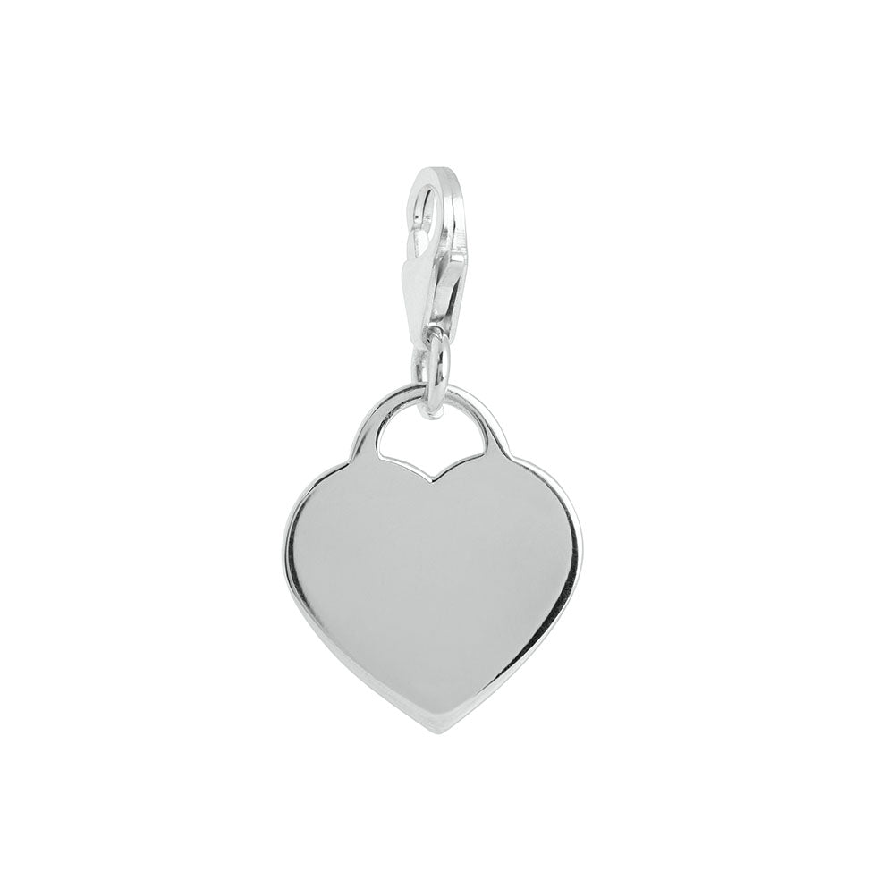 Sterling Silver Clip-on Heart Charm (chain not included)