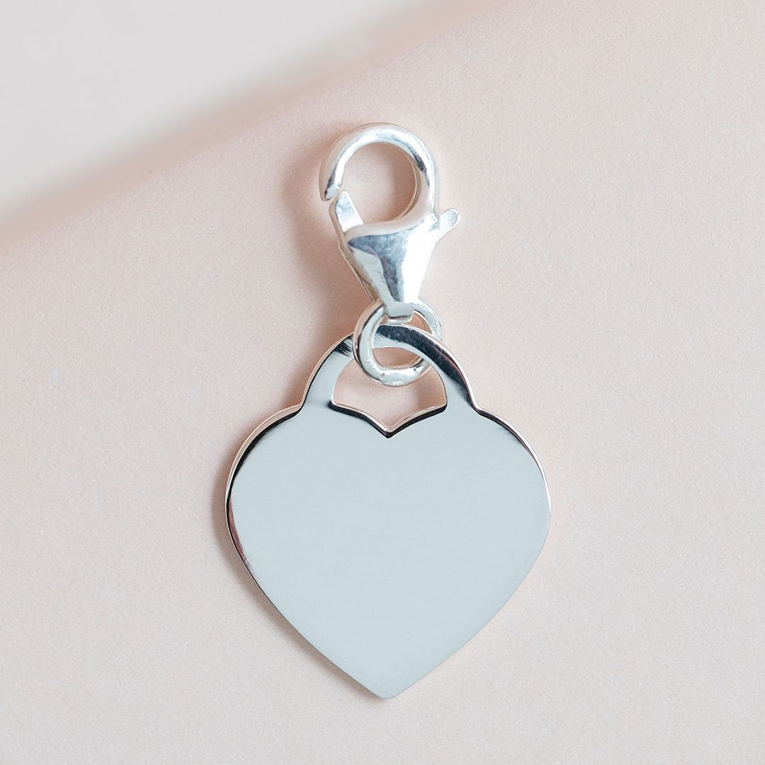 Sterling Silver Clip-on Heart Charm (chain not included)