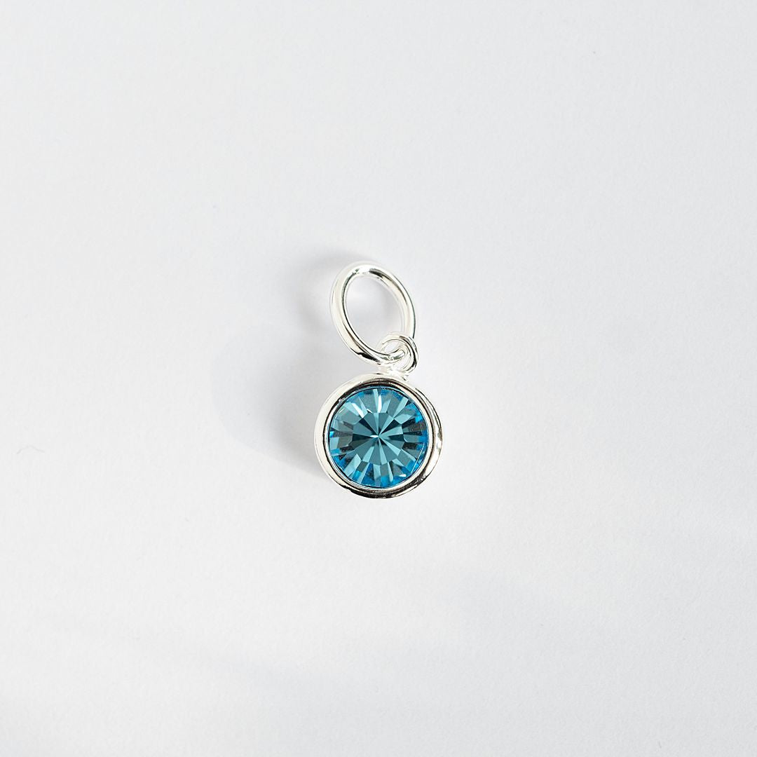 Silver aquamarine charm