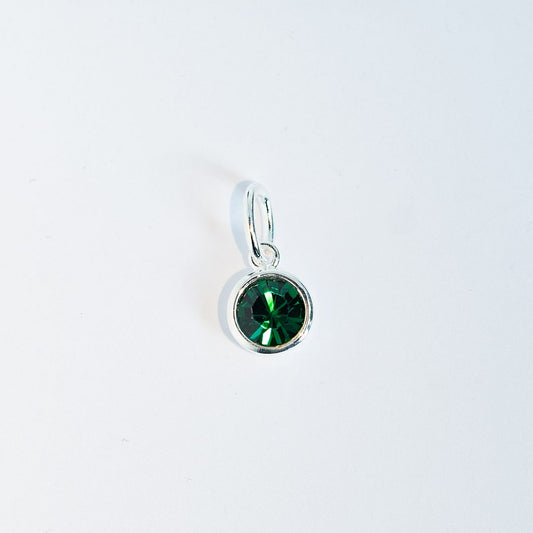 Silver emerald charm