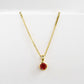 Garnet Birthstone Charm Pendant