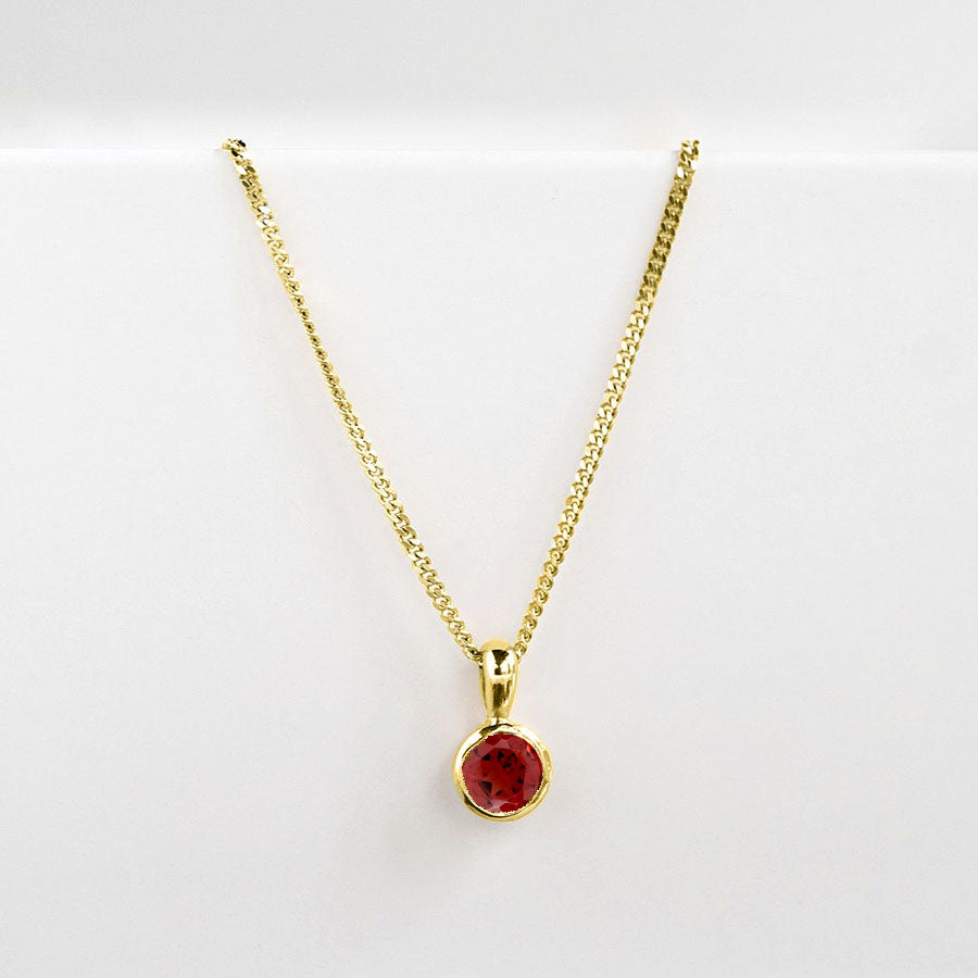 Garnet Birthstone Charm Pendant
