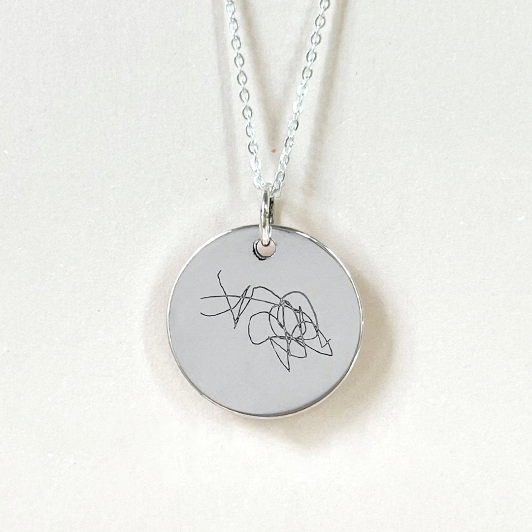 Children's Handwriting on Necklace