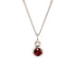 White Gold Garnet Birthstone Charm on a chain