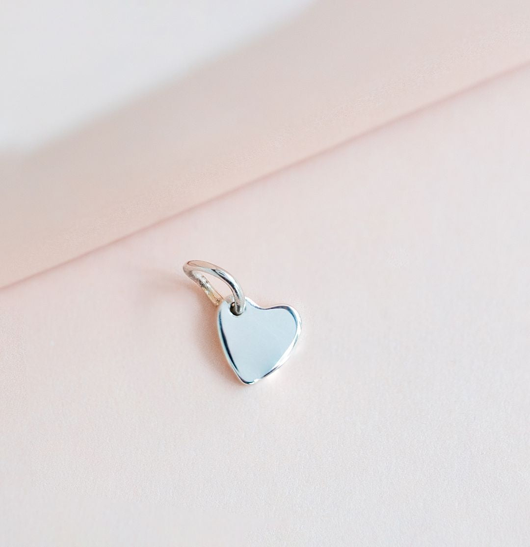 Tiny Silver Heart Charm
