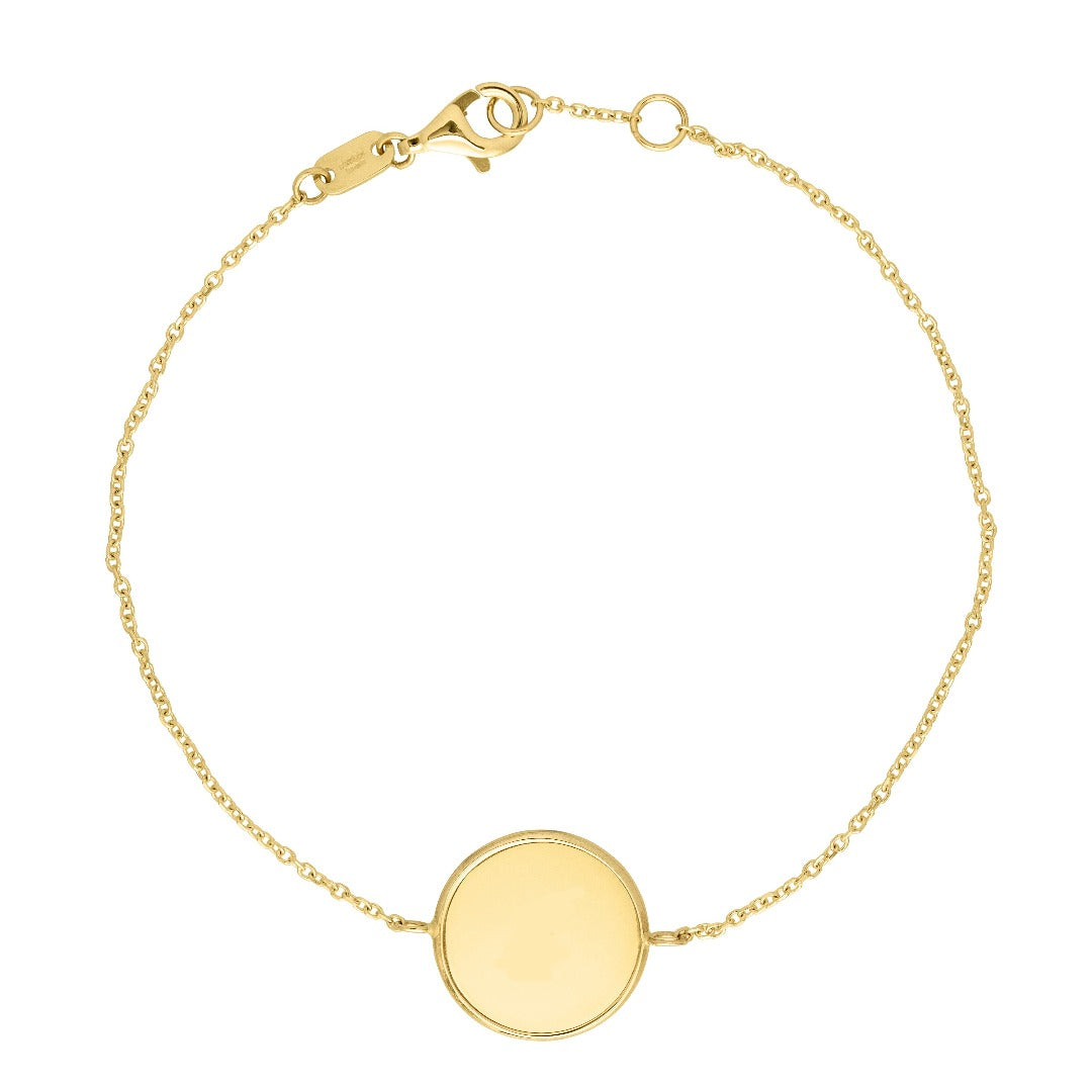 9ct gold disc bracelet