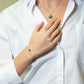 9ct White Gold disc bracelet and silver disc necklace with birthstone charm