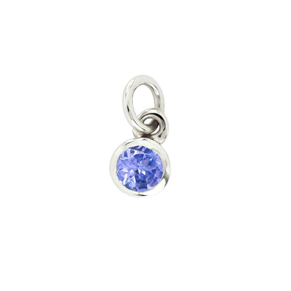 9ct white gold tanzanite birthstone charm