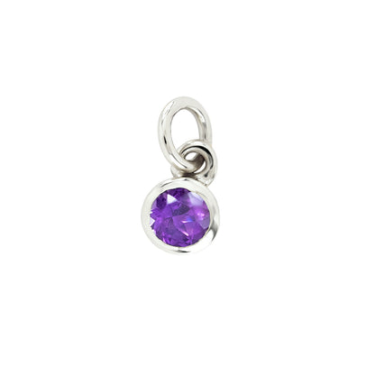 9ct white gold amythest birthstone charm