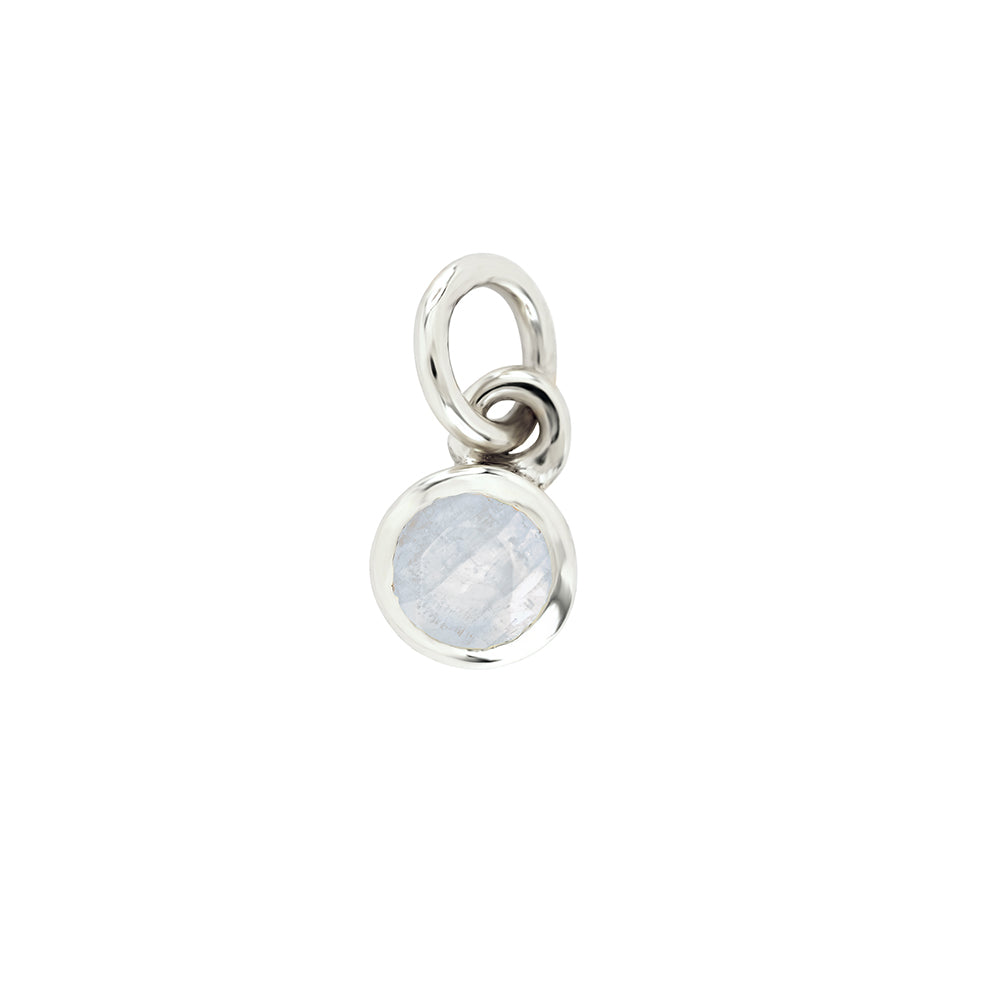 9ct white gold moonstone birthstone charm