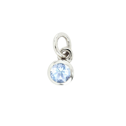 9ct white gold aquamarine birthstone charm