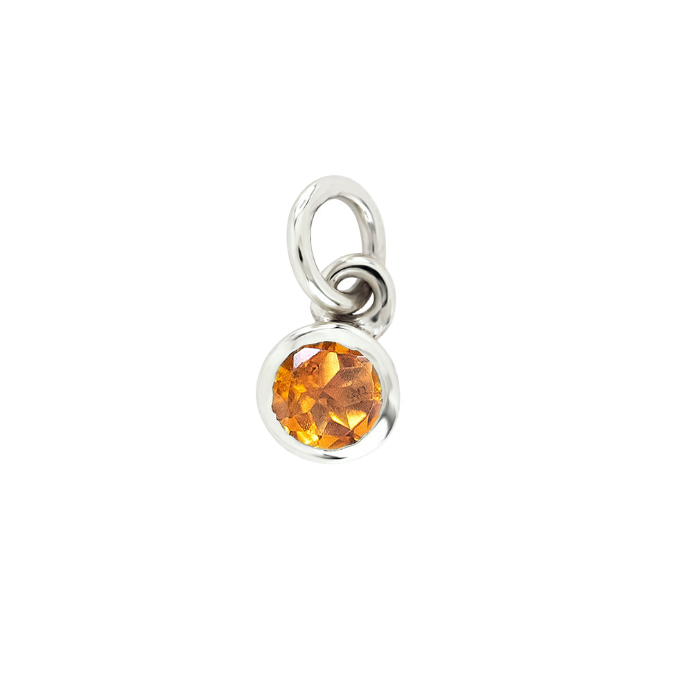 9ct white gold yellow topaz birthstone charm