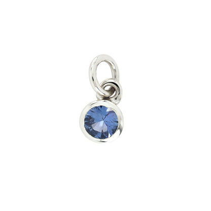 9ct white gold sapphire birthstone charm