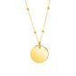 Gold 15mm disc pendant on a satellite chain