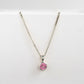 White Gold Pink Tourmaline Birthstone Charm Pendant