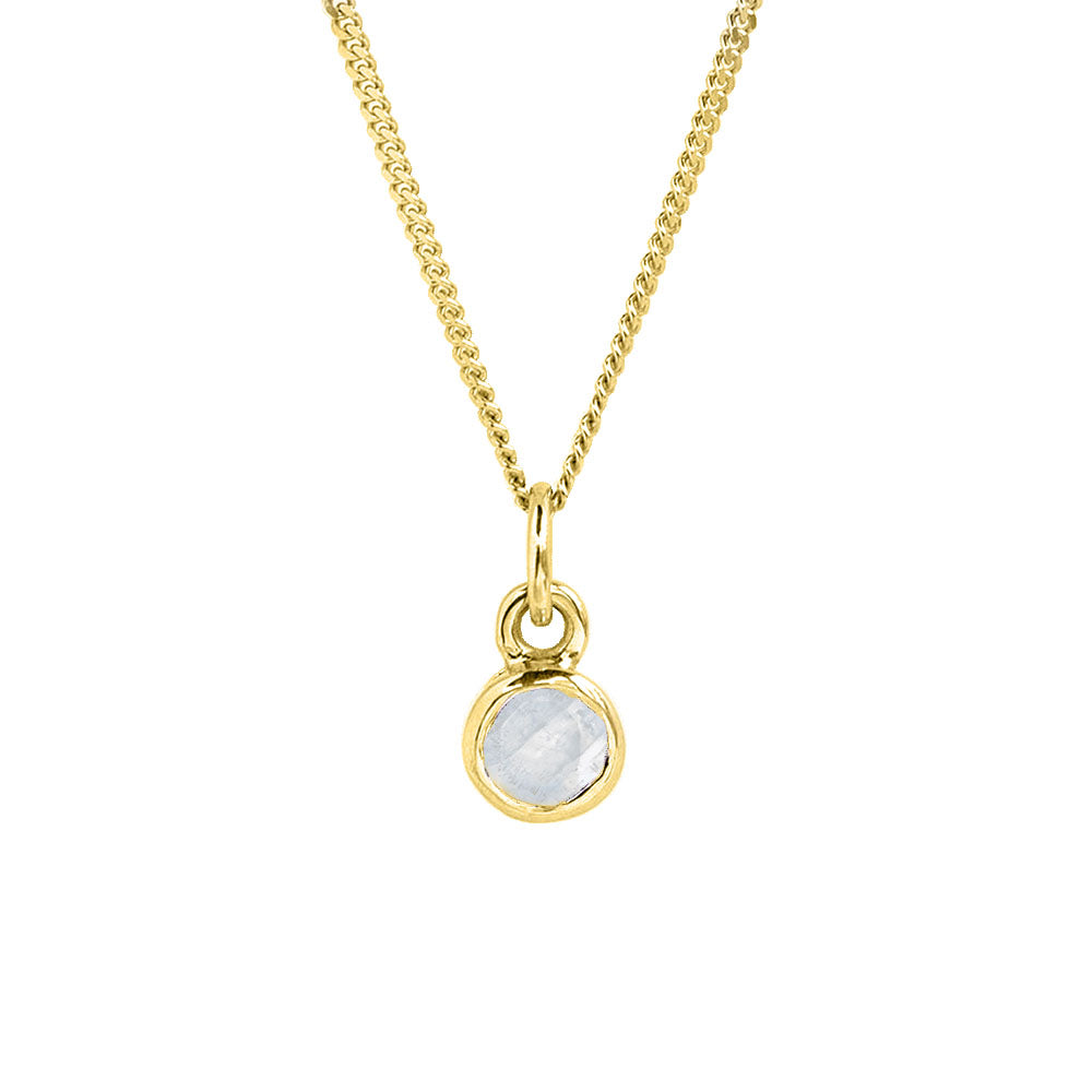 Gold Moonstone Birthstone Charm Pendant