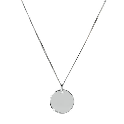 15mm silver disc pendant necklace