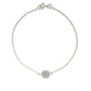 9ct white gold disc braclet engraved with initial A